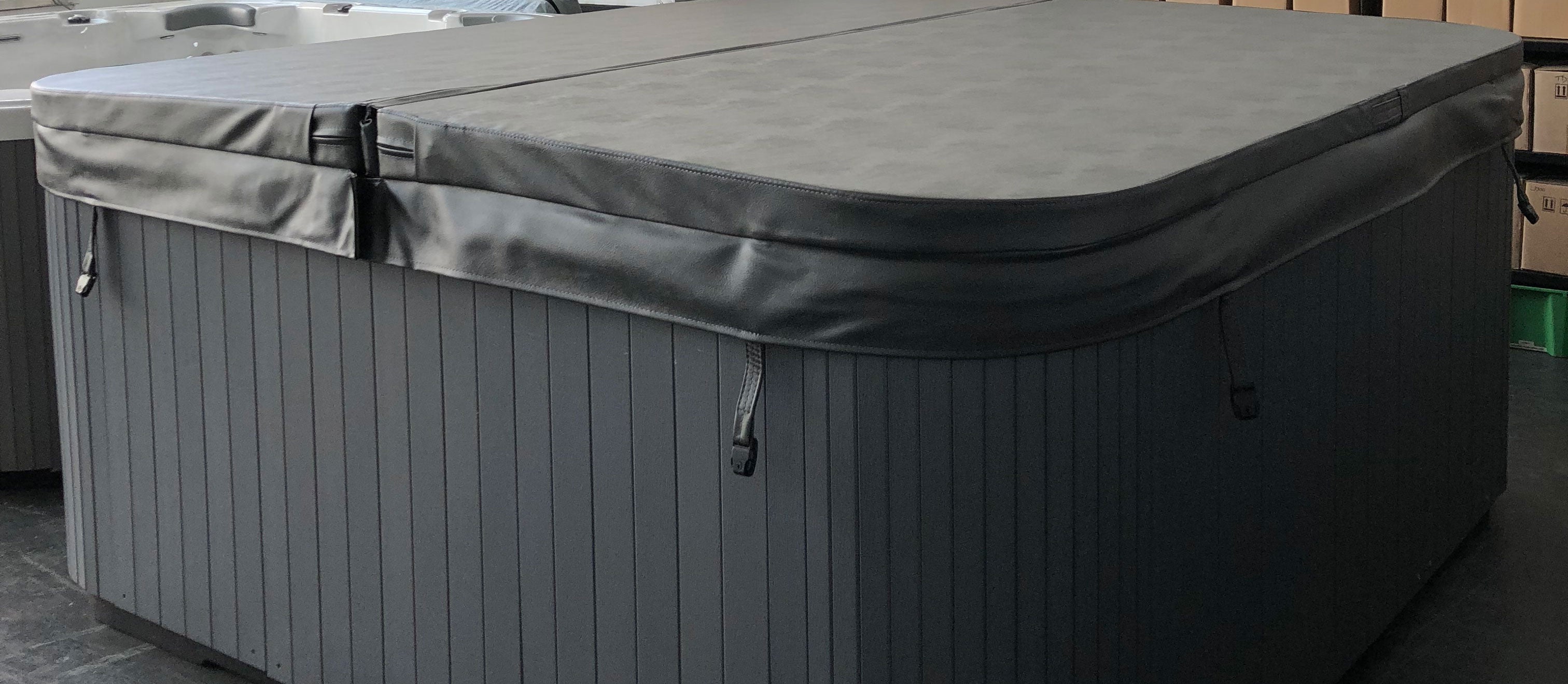 2m x 2m VINYL HARDCOVER 200mm RADIUS GREY Aqua Pulse Spas